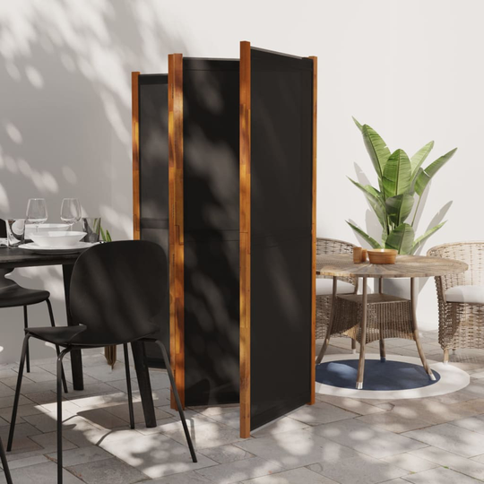 vidaXL Rumsavdelare 4 paneler svart 280x180 cm