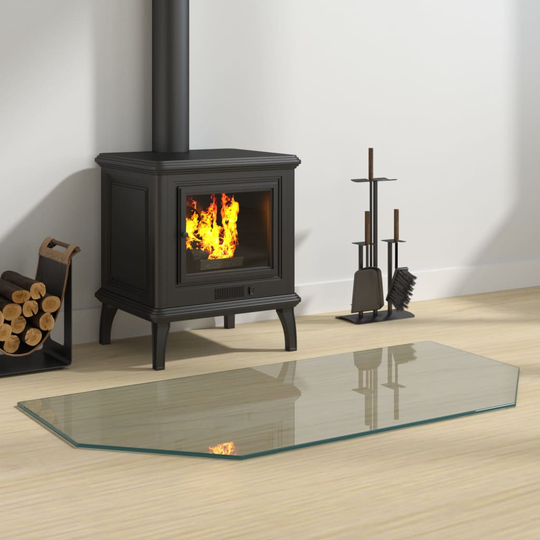 vidaXL Glasskiva för öppen spis sexkantig 100x50 cm