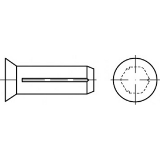 Spik för nedsänkning i skåra (Ø x L) 3 mm x 6 mm Stål TOOLCRAFT TO-5386194 500 st