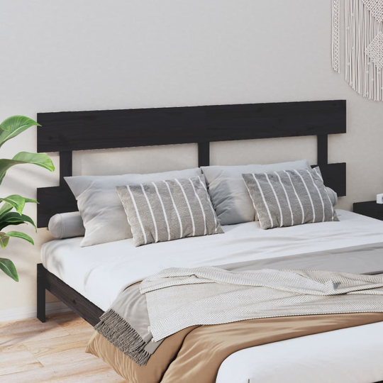 vidaXL Sänggavel svart 184x3x81 cm massiv furu