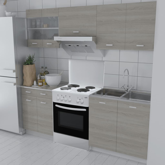 vidaXL Köksskåp set 5 delar med fristående ugn ekimitation