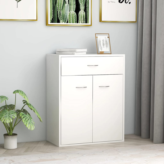 vidaXL Skänk vit 60x30x75 cm spånskiva