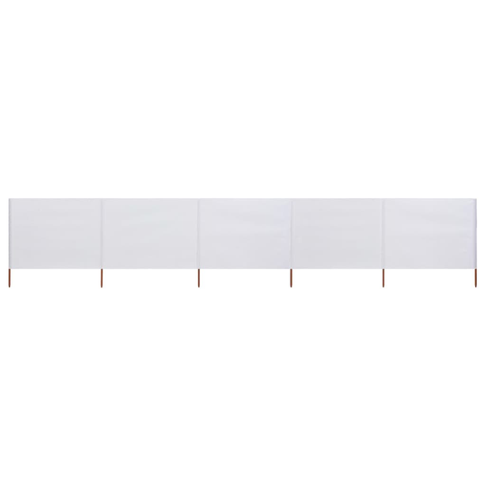 vidaXL Vindskydd 5 paneler tyg 600x80 cm sandvit