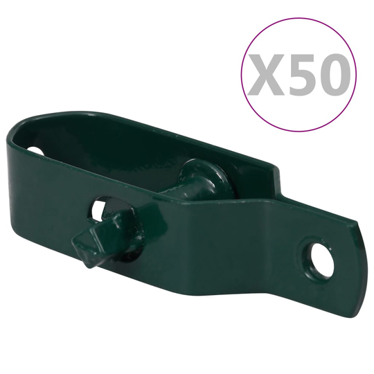 vidaXL Trådspännare 50 st 100 mm stål grön