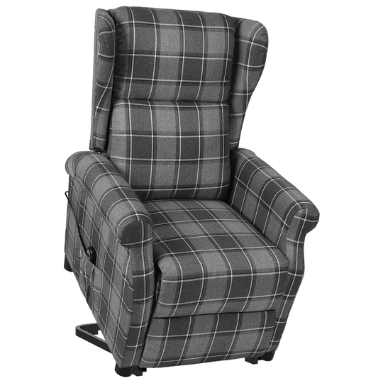 vidaXL Reclinerfåtölj med uppresningshjälp grå tyg