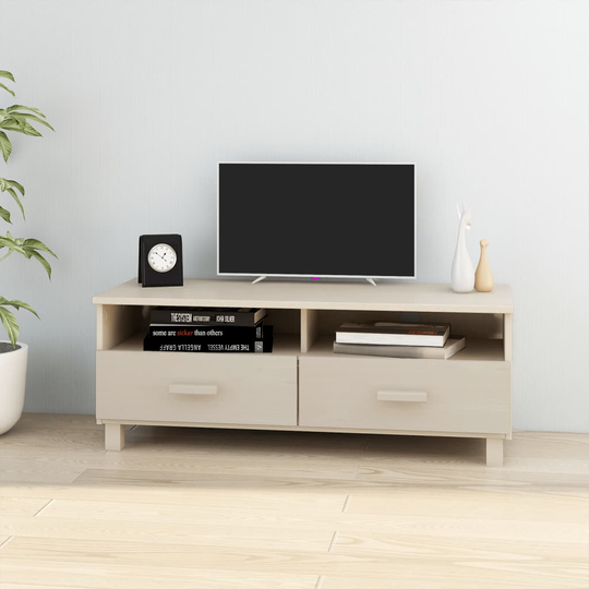vidaXL TV-bänk honungsbrun 106x40x40 cm massiv furu