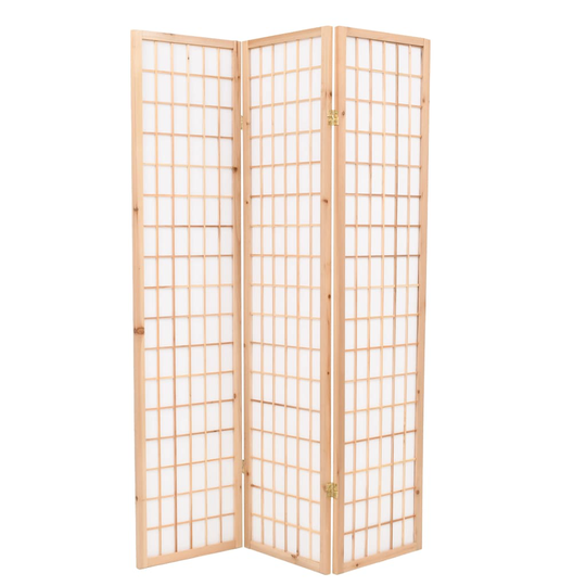 vidaXL Rumsavdelare med 3 paneler japansk stil 120x170 cm naturlig