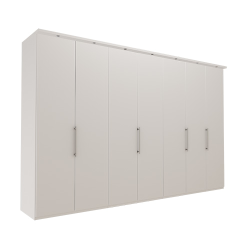 Garderob Atlanta - Vit 350 cm, 216 cm, Med kornisch