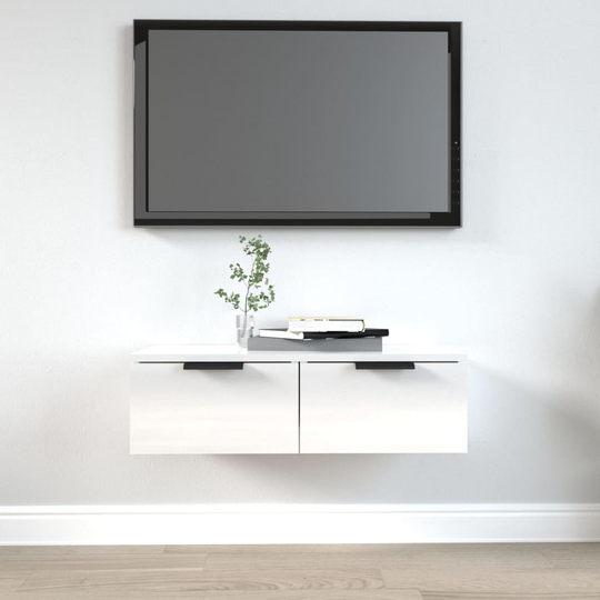 vidaXL Väggskåp vit högglans 68x30x20 cm konstruerat trä