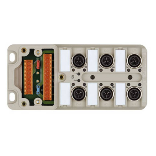 Sensor/ställdon passiv M12 fördelare med metallgänga SAI-6-M 4P IDC UT 1766791000 Weidmüller 2 st