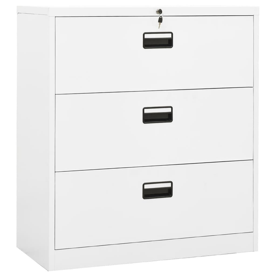 vidaXL Dokumentskåp vit 90x46x103 cm stål