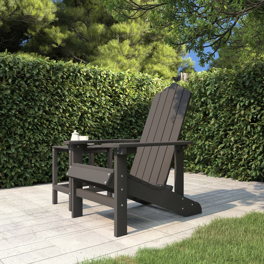 vidaXL Adirondackstol HDPE antracit