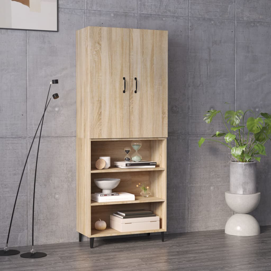 vidaXL Högskåp sonoma-ek 69,5x32,5x180 cm konstruerat trä