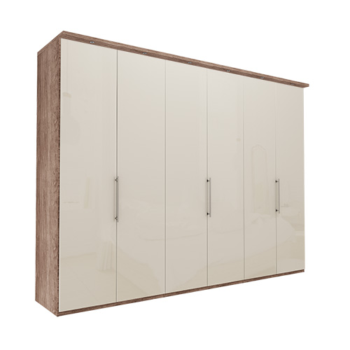 Garderob Atlanta - Mörk rustik ek 300 cm, 236 cm, Med kornisch