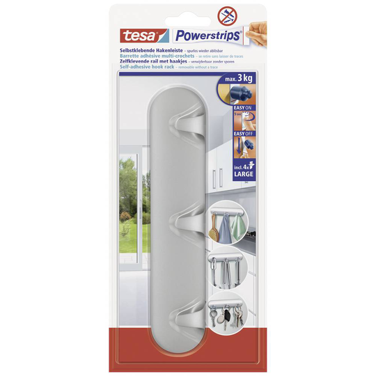 Tesa Powerstrips® kroklist Krom POWERSTRIPS® tesa Innehåll: 1 st