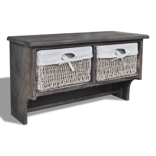 vidaXL Vägghylla brun 60x23,5x33 cm paulownia
