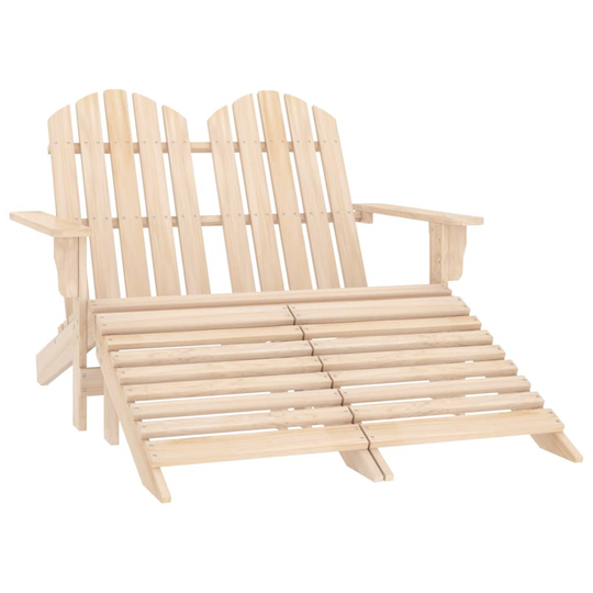 vidaXL Adirondackstol med fotpall 2-sits granträ