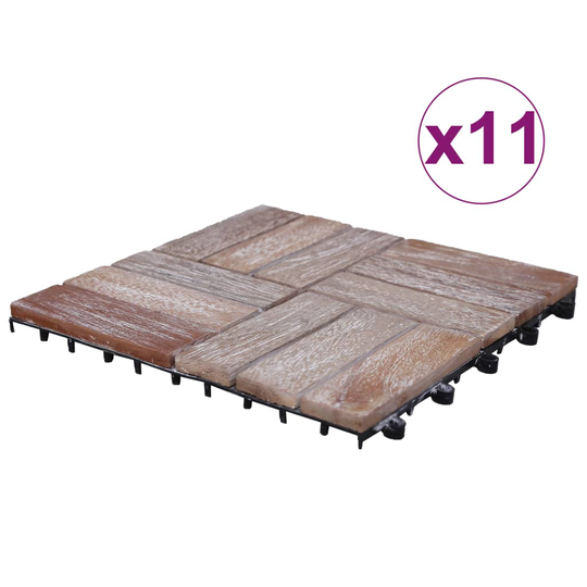 vidaXL Trall 11 st 30x30 cm massivt återvunnet trä