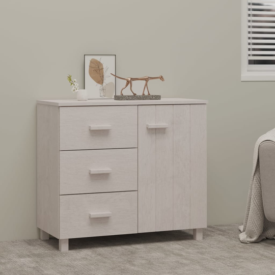 vidaXL Skänk vit 90x40x80 cm massiv furu