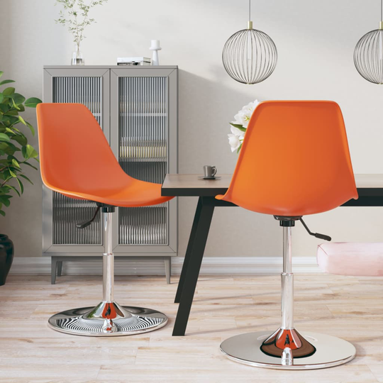 vidaXL Snurrbara matstolar 2 st orange PP