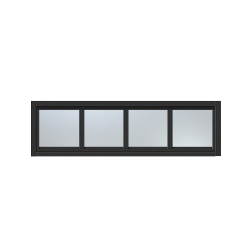 Överljus med spröjs Näs 9x3, Grafitsvart, Frostat glas