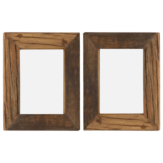 vidaXL Fotoramar 2 st 25x30 cm massivt återvunnet trä och glas