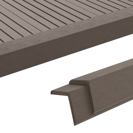 vidaXL Ytterhörnlist 5 st WPC 170 cm mörkbrun