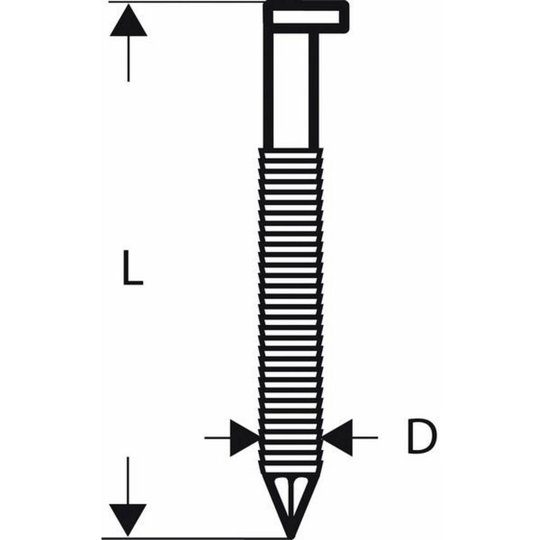 Bandspik, D-skalle SN34DK 65R - 2,8 mm, 65 mm, blank, gerillt 3000 st Bosch Accessories 2608200015 N/A