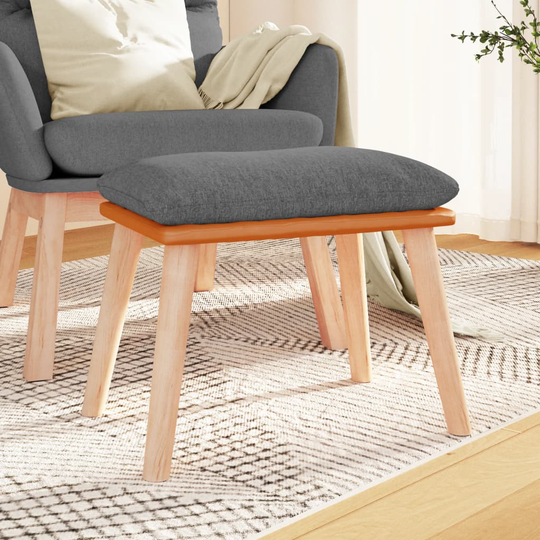 vidaXL Fotpall ljusgrå 45x29,5x39 cm tyg och konstläder