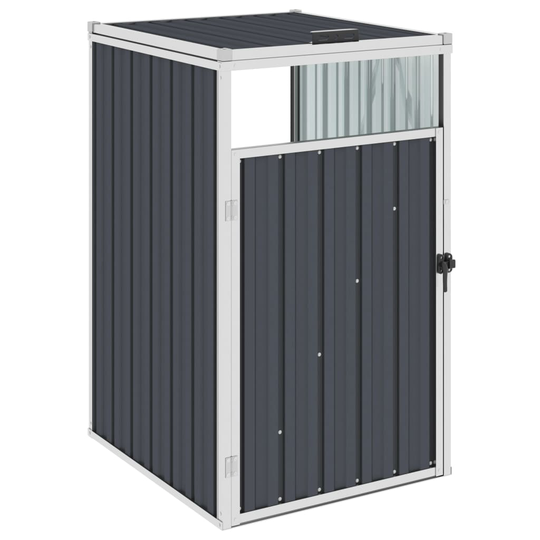 vidaXL Skjul för sopkärl antracit 72x81x121 cm stål