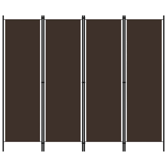 vidaXL Rumsavdelare 4 paneler brun 200x180 cm