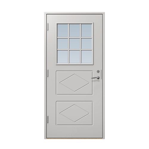 Entrédörr till villa Benarp 10 x 21, Vänsterhängd, Ljusgrå