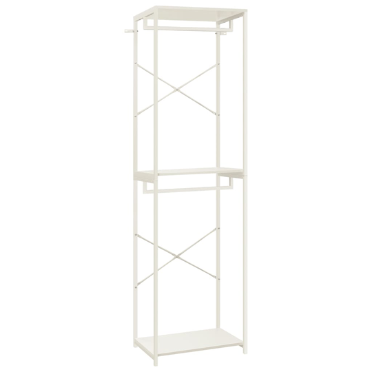 vidaXL Garderob vit 60x40x213 cm metall och spånskiva