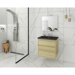 Möbelpaket Instinct 65 - Natural Oak/Svart med spegel