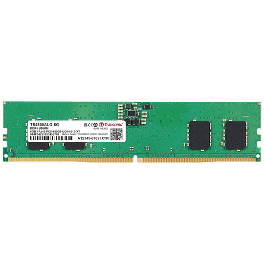 Transcend TS4800ALG-8G Internminne Desktop Modul 8 GB 1 x 8 GB DDR5-RAM 4800 MHz CL40