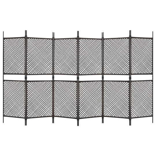 vidaXL Rumsavdelare 6 paneler konstrotting brun 360x200 cm