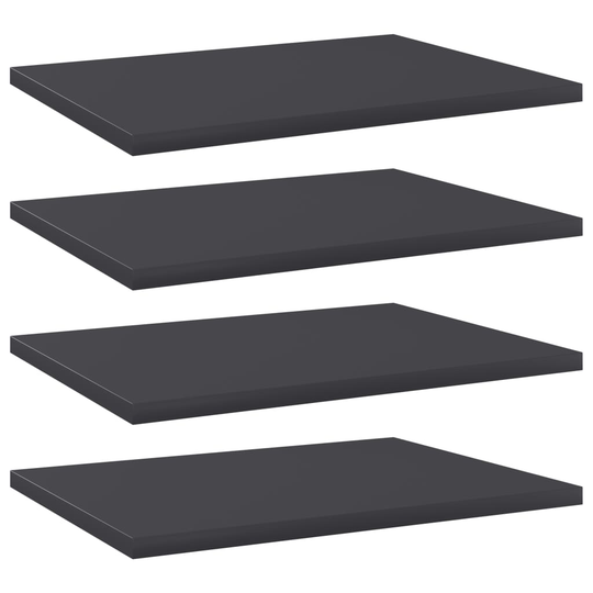 vidaXL Hyllplan 4 st grå 40x30x1,5 cm spånskiva