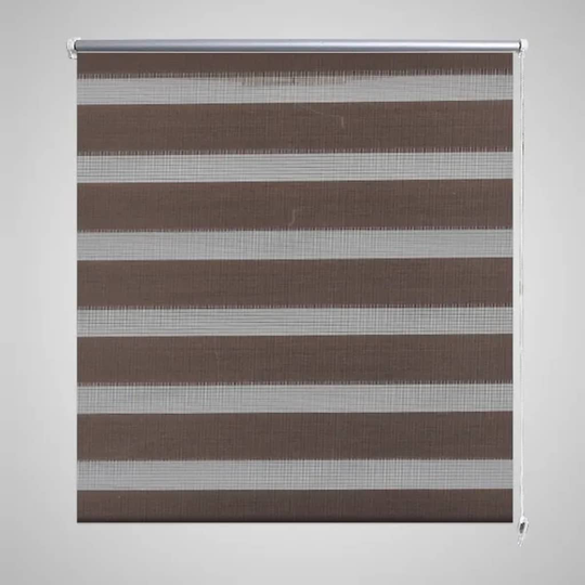 vidaXL Rullgardin randig brun 70 x 120 cm transparent