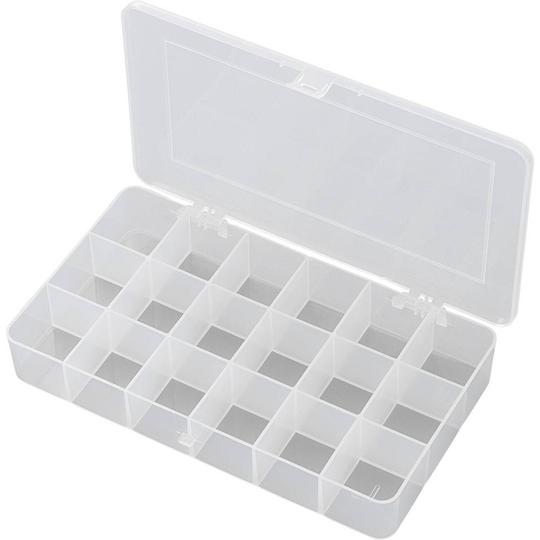 TRU COMPONENTS E-107 Låda (L x B x H) 210 x 112 x 30 mm Antal fack: 18 fast underavdelning