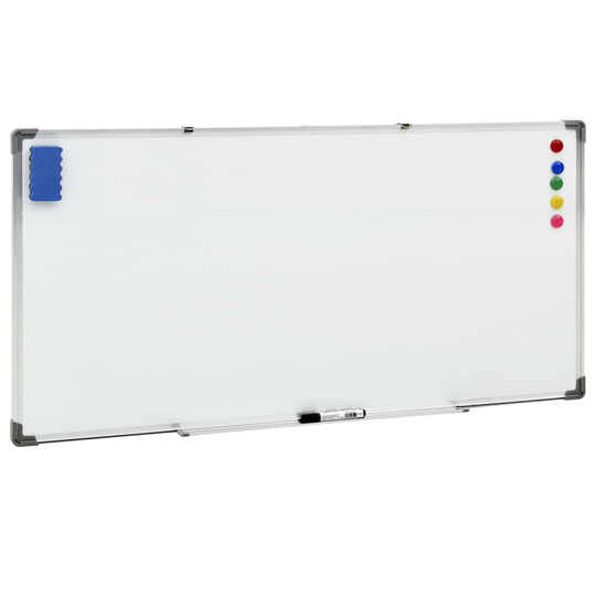 vidaXL Magnetisk whiteboard vit 110x60 cm stål
