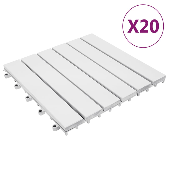 vidaXL Trall 20 st vit 30x30 cm massivt akaciaträ