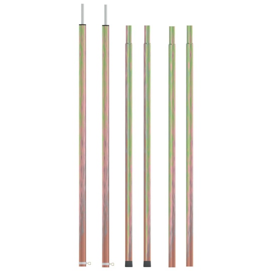 vidaXL Teleskopiska tältpinnar 170-255 cm 2 st galvaniserat stål