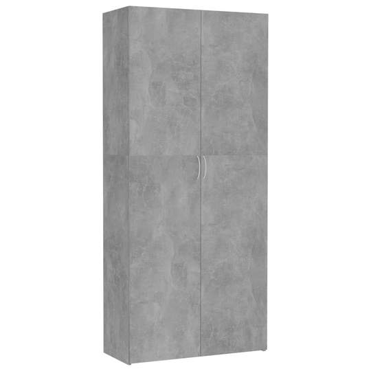 vidaXL Förvaringsskåp betonggrå 80x35,5x180 cm spånskiva
