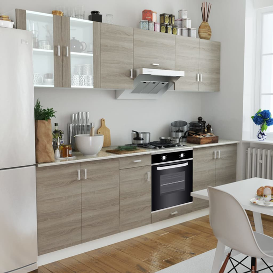 vidaXL Köksskåp set med inbyggd ugn 6 funktioner ekimitation