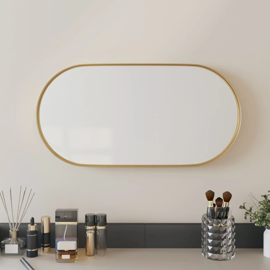 vidaXL Väggmonterad spegel guld 20x40 cm ovan