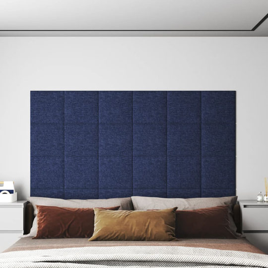 vidaXL Väggpaneler 12 st blå 30x30 cm tyg 1,08 m²