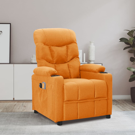 vidaXL Elektrisk massagefåtölj gul tyg