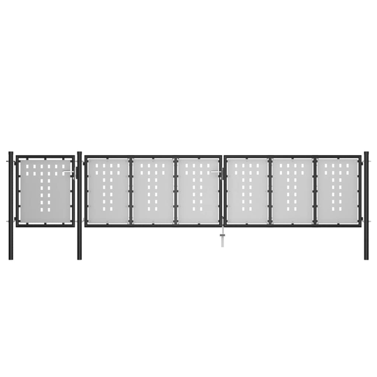 vidaXL Trädgårdsgrind stål 500x75 cm svart