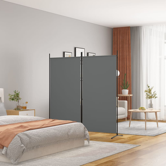 vidaXL Rumsavdelare 2 paneler antracit 175x180 cm tyg