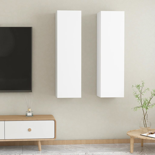 vidaXL TV-skåp 2 st vit 30,5x30x110 cm spånskiva